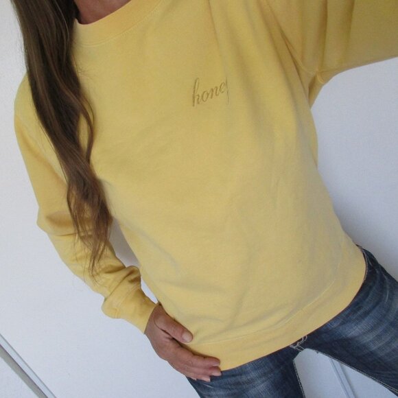 Brandy Melville Tops - 🌸SOLD🌸 Brandy Melville Sweatshirt Size Medium Yellow Pullover Honey